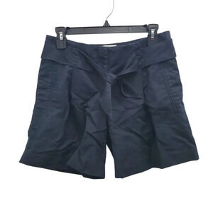 Ann Taylor LOFT Black Linen Blend Belted High Rise Casual 6" Vacay Shorts Size 2